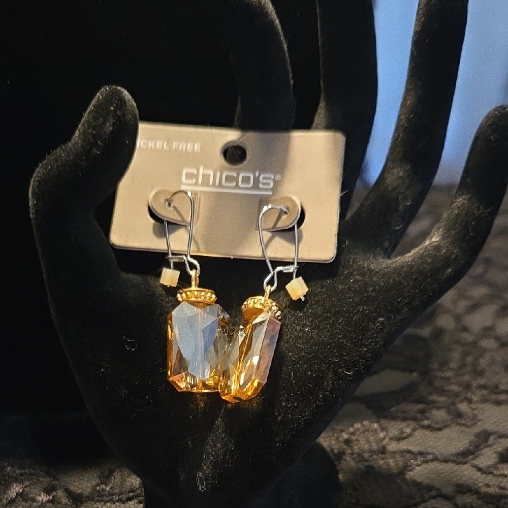 Chico's Gold and Silver Dangle Earrings